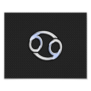 Krom som Cancer Zodiac-tecken på svart Fototryck