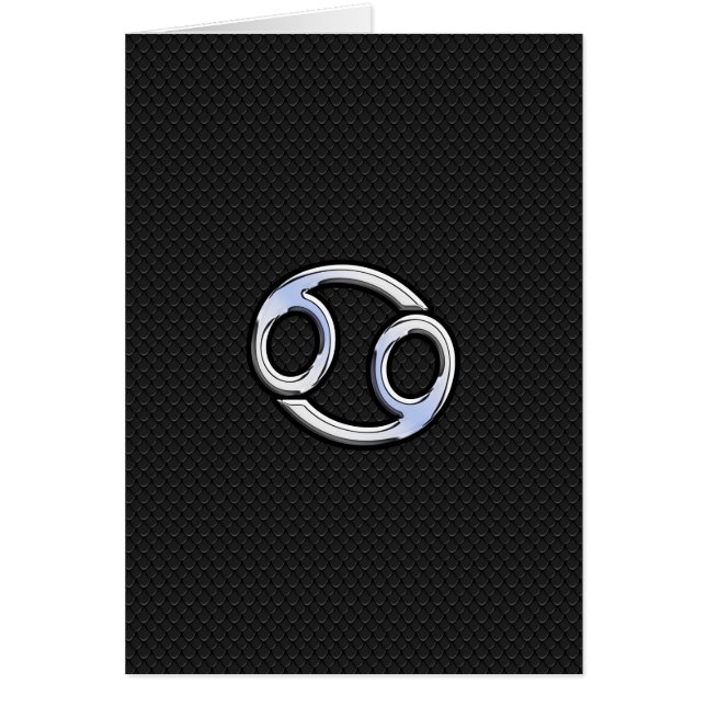 Krom som Cancer Zodiac-tecken på svart Hälsningskort (Framsidan)