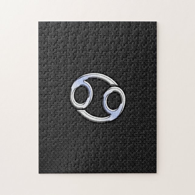 Krom som Cancer Zodiac-tecken på svart Pussel (Vertikal)