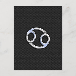 Krom som Cancer Zodiac-tecken på svart Vykort