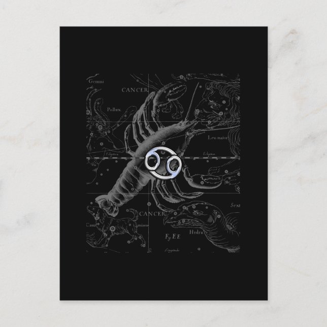 Krom som Cancer Zodiakens tecken på Hevelius Vykort (Framsida)