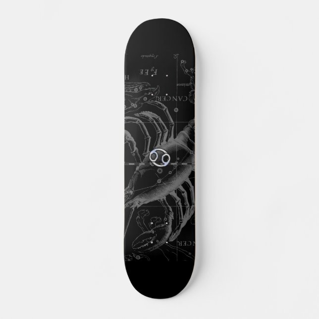 Krom som cancertecken på Hevelius Engrave Old School Skateboard Bräda 18 Cm (Framsida)