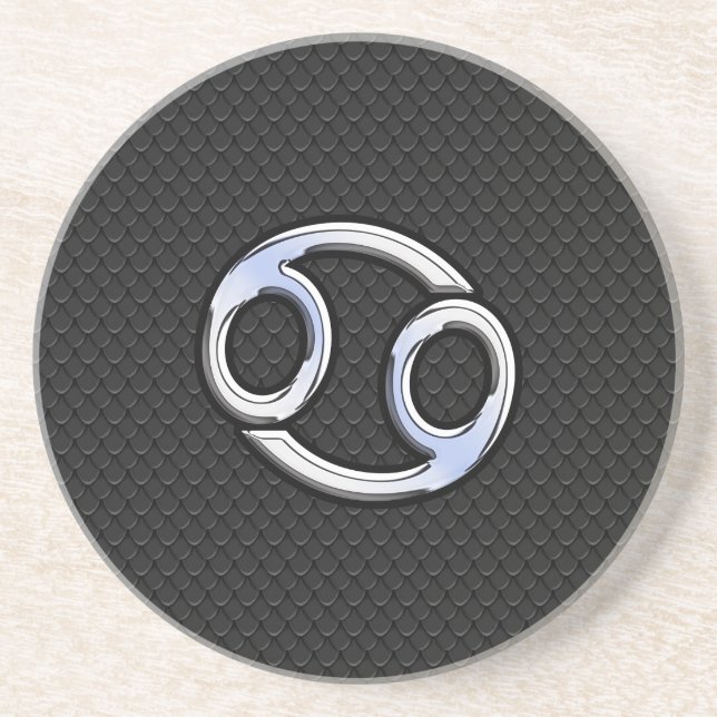 Krom som cancerzodiaksymbol på Snake Stil Underlägg Sandsten (Framsidan)