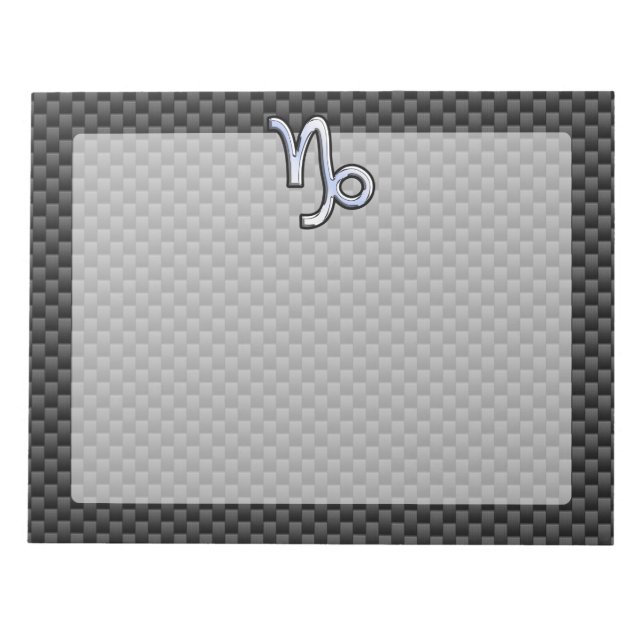 Krom som Capricorn Sign Black Carbon Fiber Anteckningsblock (Framsida)