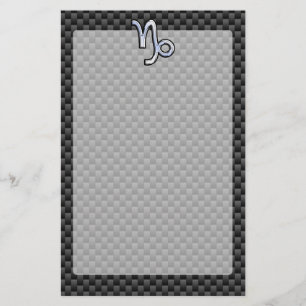 Krom som Capricorn Sign Black Carbon Fiber Brevpapper