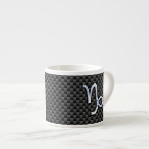 Krom som Capricorn Sign Black Carbon Fiber Espressomugg