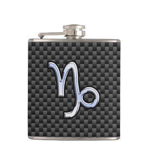 Krom som Capricorn Sign Black Carbon Fiber Fickplunta