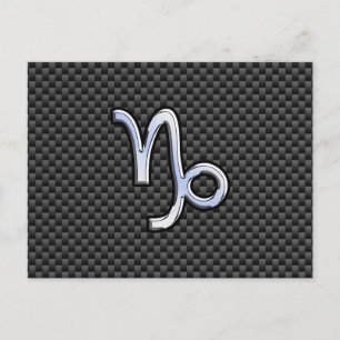Krom som Capricorn Sign Black Carbon Fiber Vykort