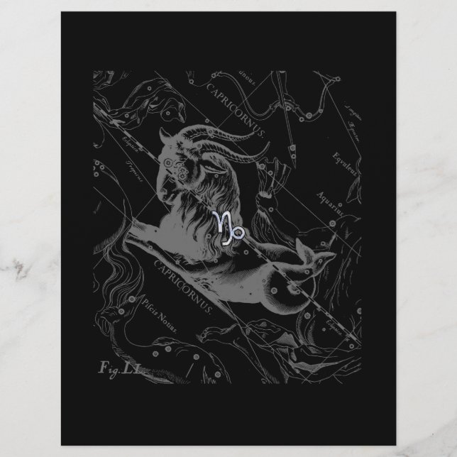 Krom som Capricorn Zodiac Sign på Hevelius 1690 (Framsida)