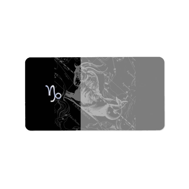 Krom som Capricorn Zodiac Sign på Hevelius Adressetikett (Framsidan)