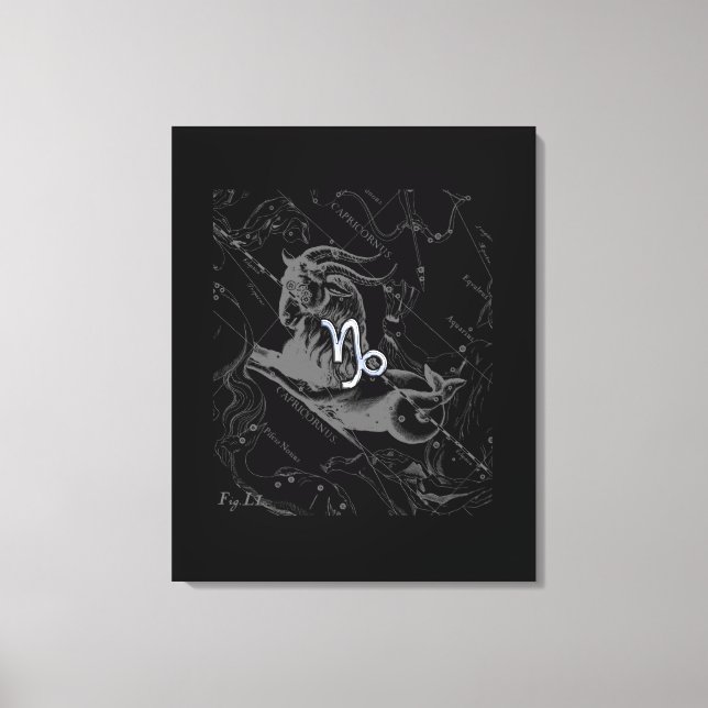 Krom som Capricorn Zodiac Sign på Hevelius Canvastryck (Framsida)