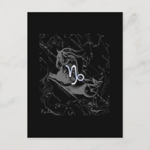Krom som Capricorn Zodiac Sign på Hevelius Vykort
