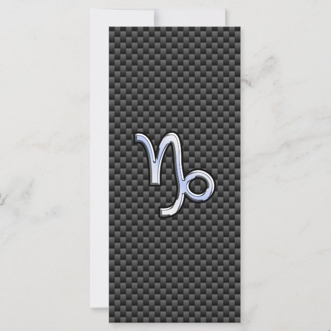 Krom som Capricorn Zodiac Sign på kolfiber (Framsida)