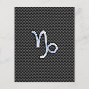 Krom som Capricorn Zodiac Sign på kolfiber Flygblad