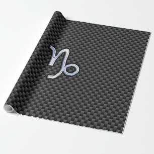 Krom som Capricorn Zodiac Sign på kolfiber Presentpapper