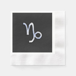 Krom som Capricorn Zodiac Symbol på Snake Skin Pappersservett