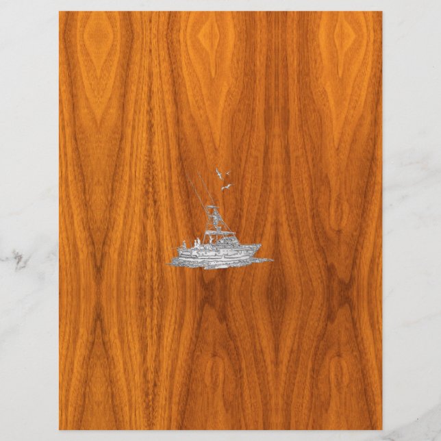 Krom som fiskebåt på Teak Wood (Framsida)