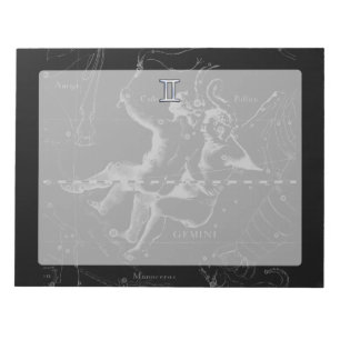 Krom som Gemini Zodiac Sign på Hevelius 1690 Anteckningsblock