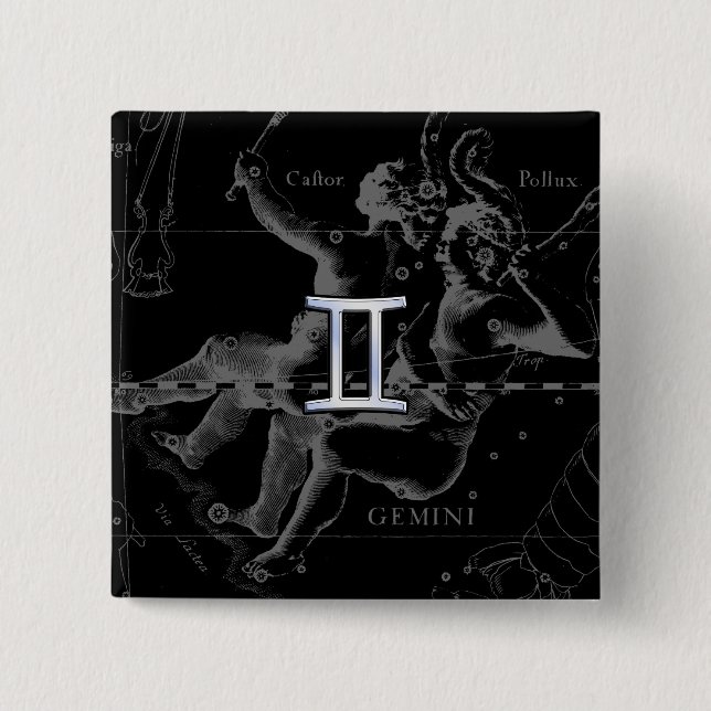 Krom som Gemini Zodiac Symbol på Hevelius Knapp (Framsida)