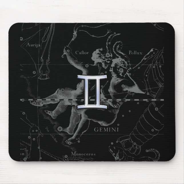 Krom som Gemini Zodiac Symbol på Hevelius Musmatta (Framsidan)