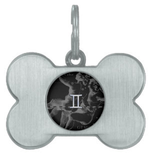 Krom som Gemini Zodiac Symbol på Hevelius Namnbricka Husdjur