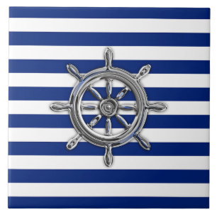 Krom som hjul på Nautical Rand Kakelplatta