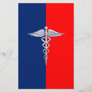 Krom Som Kaduceus Medicinsk Symbol Liga Dekor Brevpapper