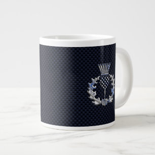 Krom som kolfiber Skriv ut Scottish Thistle Jumbo Mugg