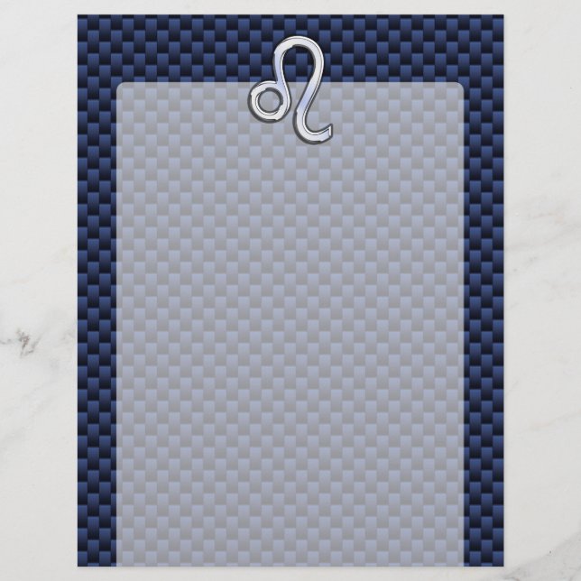 Krom som Leo Zodiac Sign Blue Carbon Fiber (Framsida)