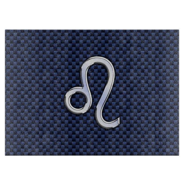 Krom som Leo Zodiac Sign Blue Carbon Fiber (Framsidan)