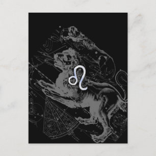 Krom som Leo Zodiak stjärnbild karta Hevelius Vykort