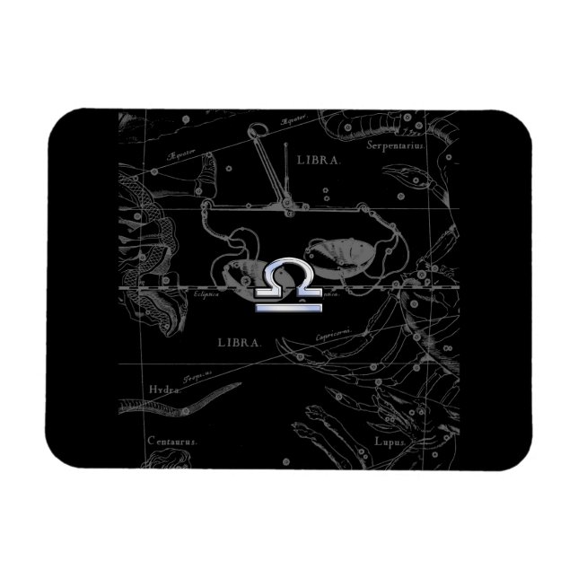 Krom som Libra Zodiac Sign på Hevelius Magnet (Horisontell)