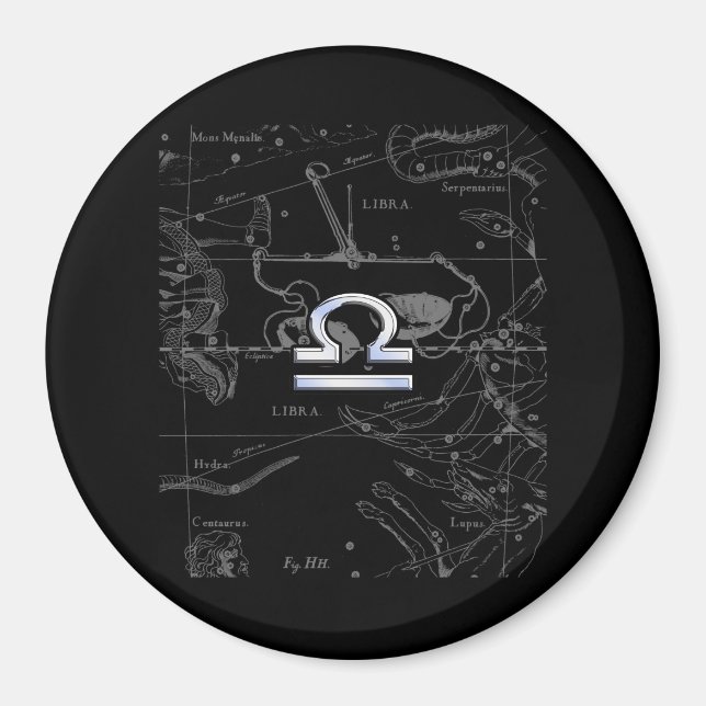 Krom som Libra Zodiac Sign på Hevelius Magnet (Framsidan)