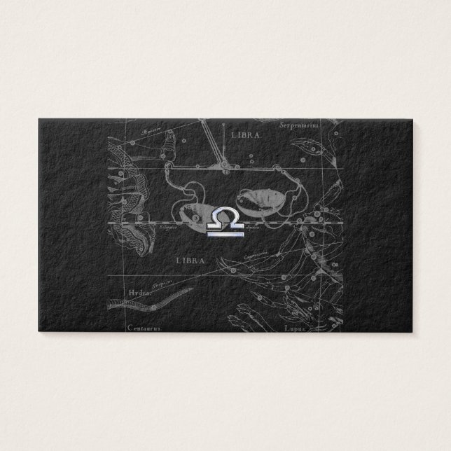 Krom som Libra Zodiac Sign på Hevelius Visitkort (Framsidan)