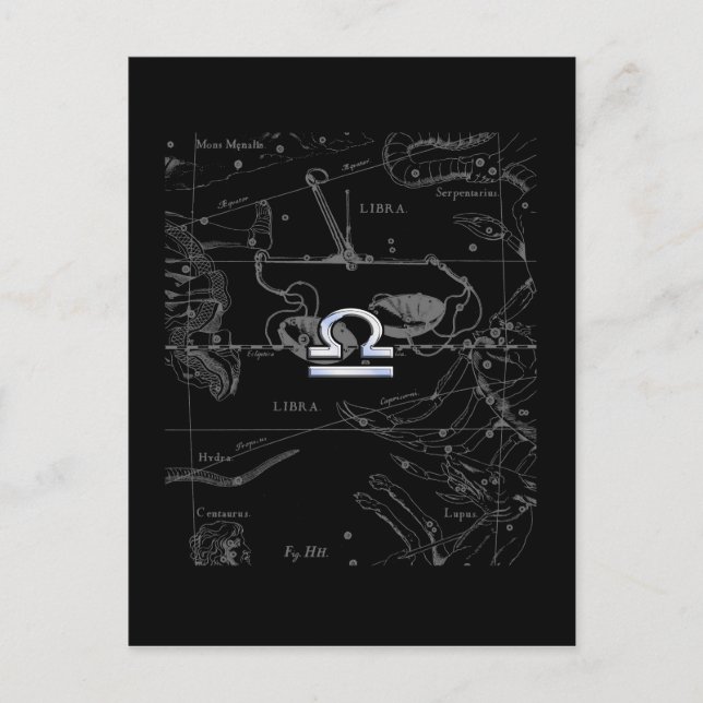 Krom som Libra Zodiac Sign på Hevelius Vykort (Framsida)