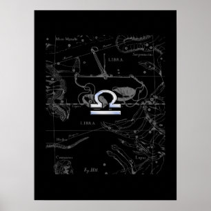 Krom som Libra Zodiac Symbol på Hevelius Poster