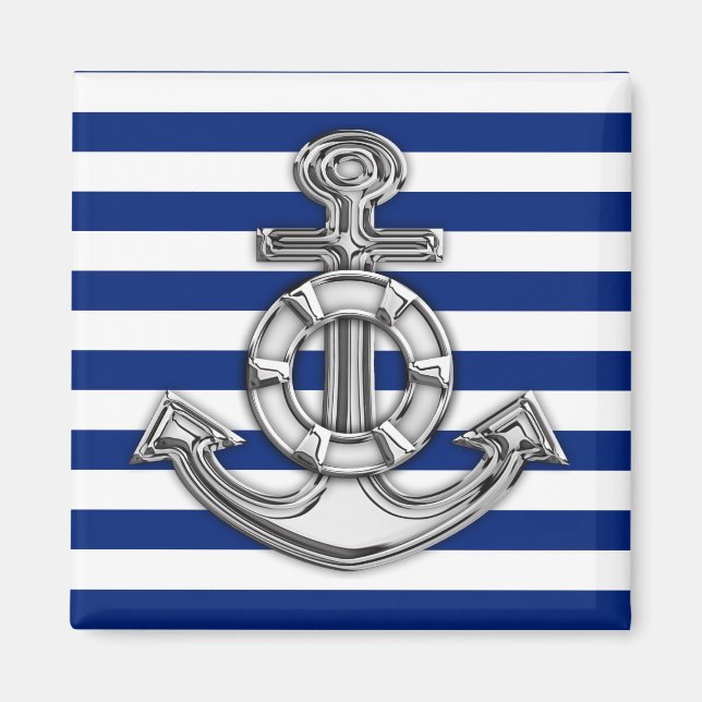 Krom som Lifesaver på Nautical Rand Magnet (Framsidan)