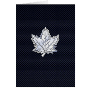 Krom som Maple Löv Carbon Fiber Print Hälsningskort