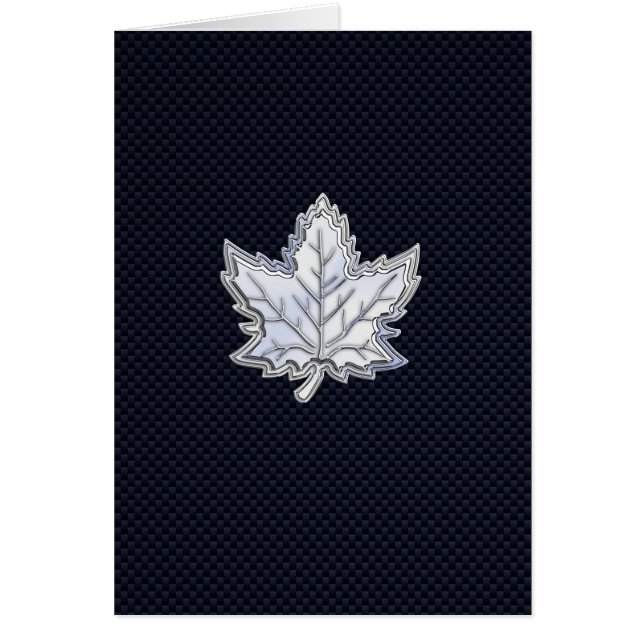 Krom som Maple Löv Carbon Fiber Print Hälsningskort (Framsidan)