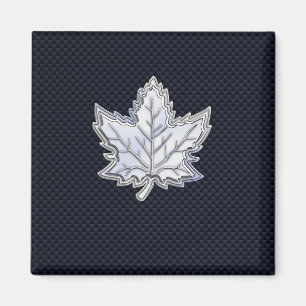 Krom som Maple Löv Carbon Fiber Print Magnet