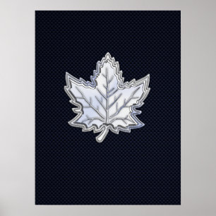 Krom som Maple Löv Carbon Fiber Print Poster