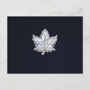 Krom som Maple Löv Carbon Fiber Print Vykort