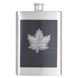Krom som Maple Löv på kolfiber stil Fickplunta