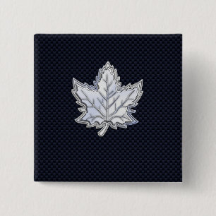 Krom som Maple Löv på kolfibersvart Knapp
