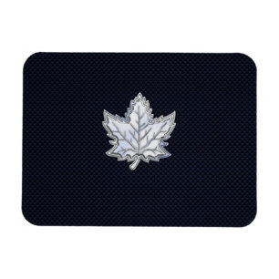 Krom som Maple Löv på kolfiberutskrift Magnet