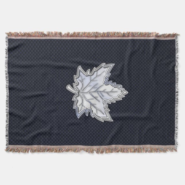 Krom som Maple Löv på kolfiberutskrift Mysfilt (Framsidan)