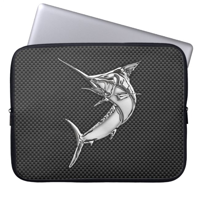 Krom som Marlin på kolfiberdecor Laptop Sleeve (Framsidan)