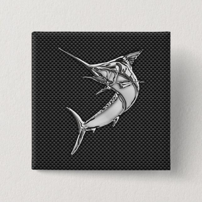 Krom som Marlin på kolfibrer Knapp (Framsida)
