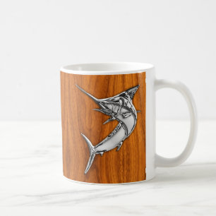 Krom som Marlin på Teak Wood Grain Decor Kaffemugg