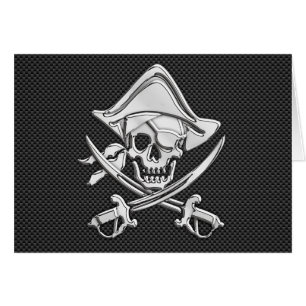 Krom som Pirat på svarta kolfibrer Hälsningskort